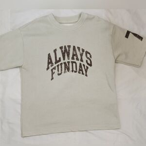 Zara Kids Beige 'Always Funday' Tee